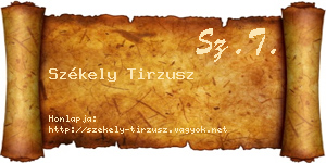 Székely Tirzusz névjegykártya